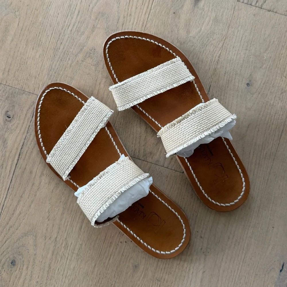 K Jacques St Tropez raffia sandals 39